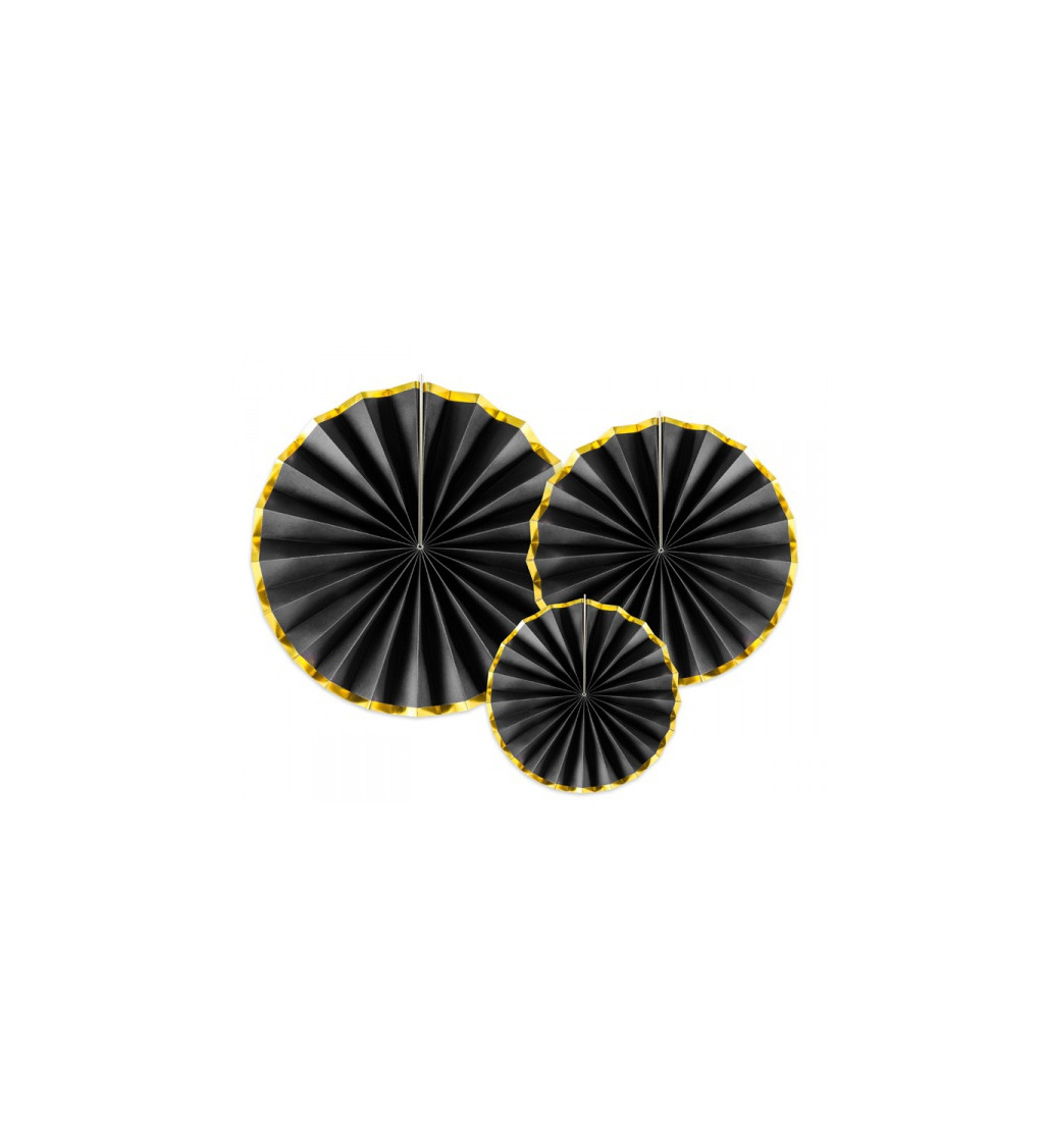 Dekoratívna rozeta - čierna so zlatým 3 ks