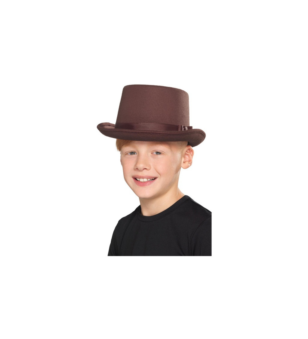 Detský klobúk - hnedý