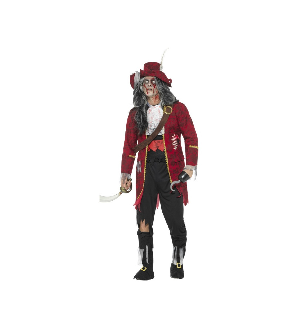 Pánsky kostým Mŕtvy pirát, červený