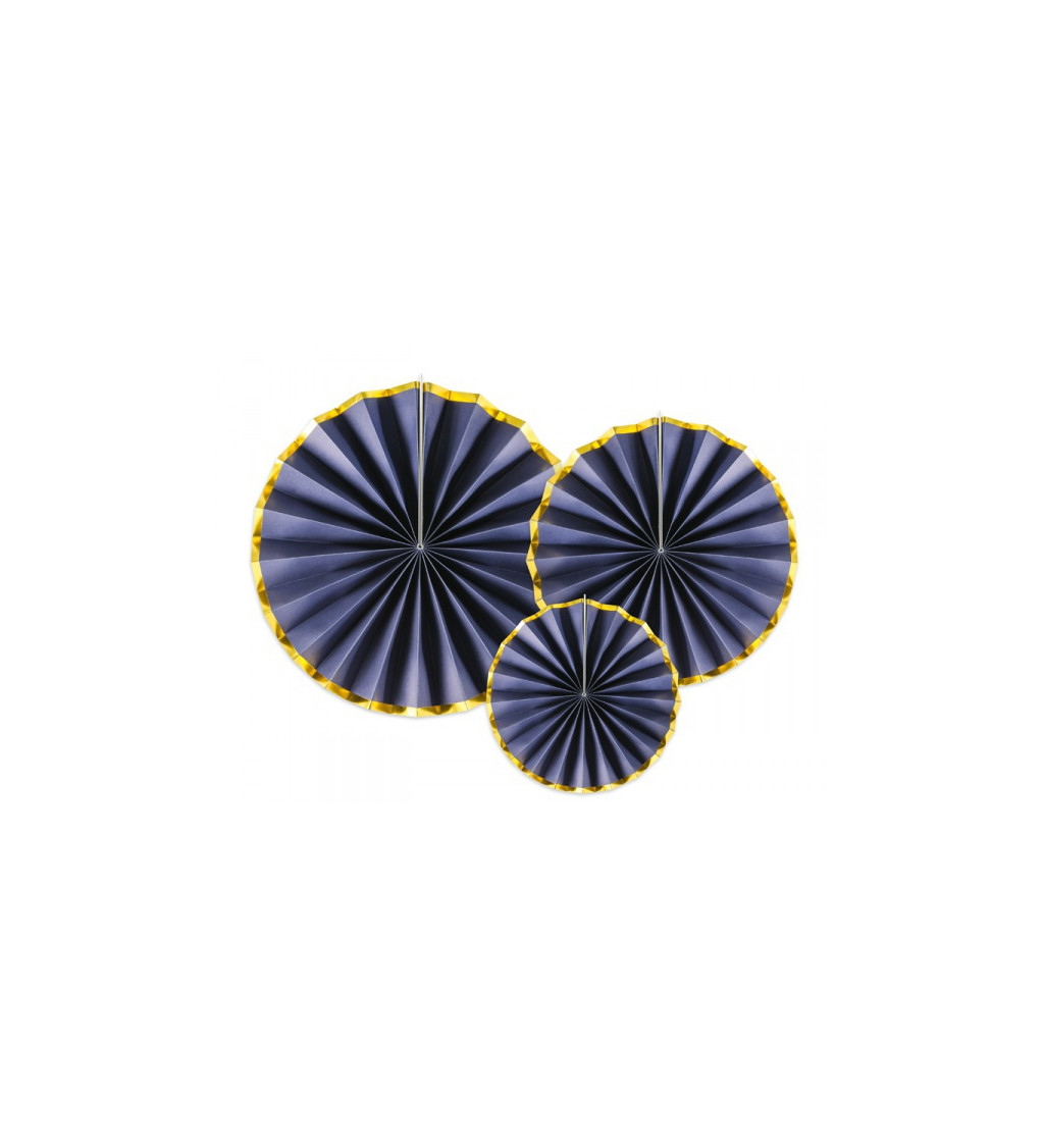 Dekoratívna rozeta - modrá so zlatým 3 ks