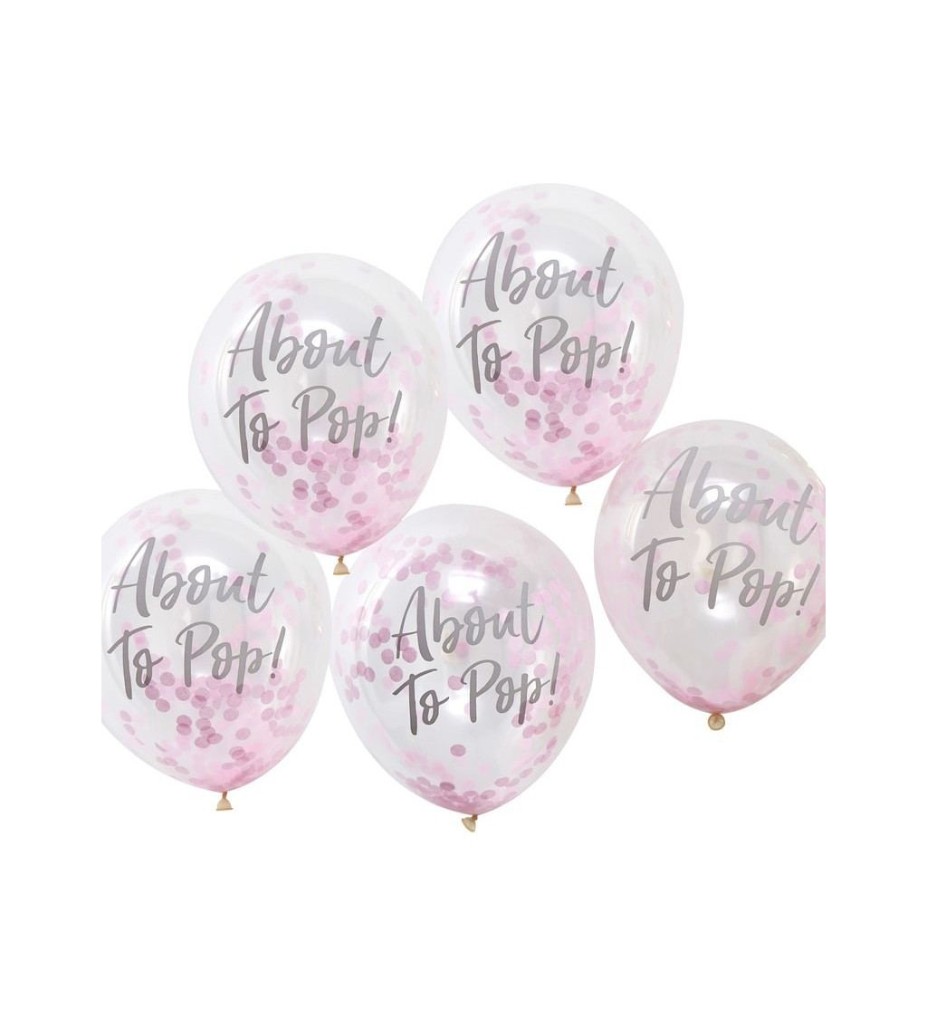 Balóniky - ABOUT TO POP! 5 ks, ružové