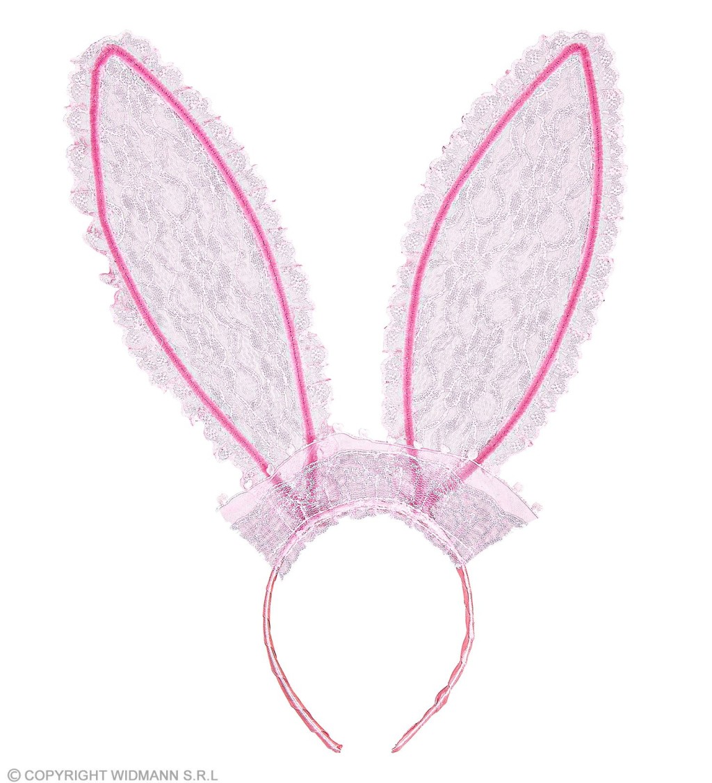 Uši Bunny krajkové - ružové