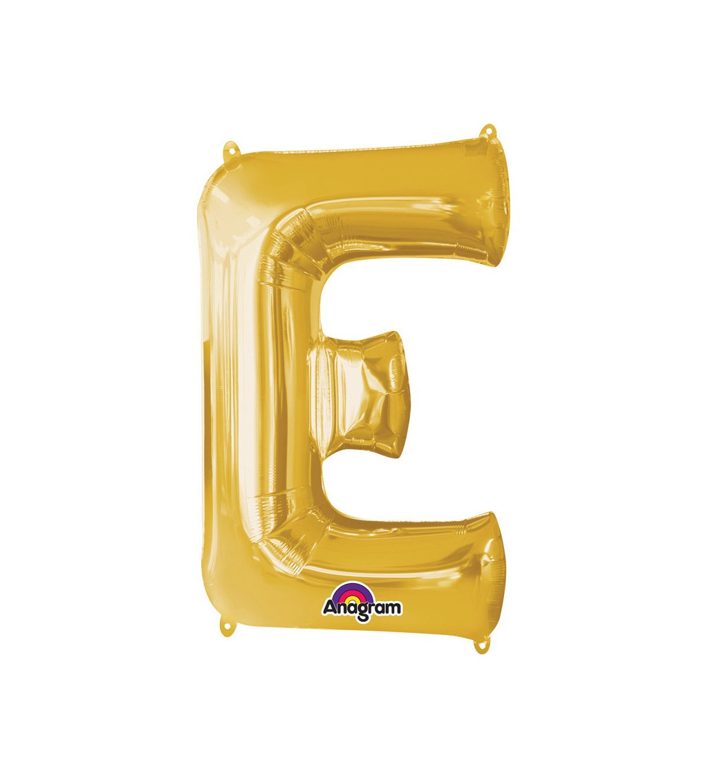Balón fóliový Písmeno "E" - zlatý