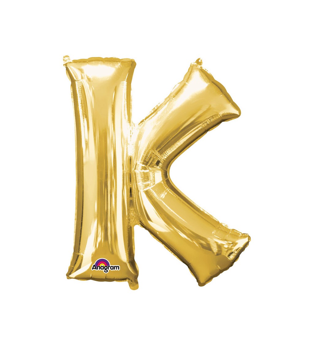 Balón "K" fóliový - zlatý