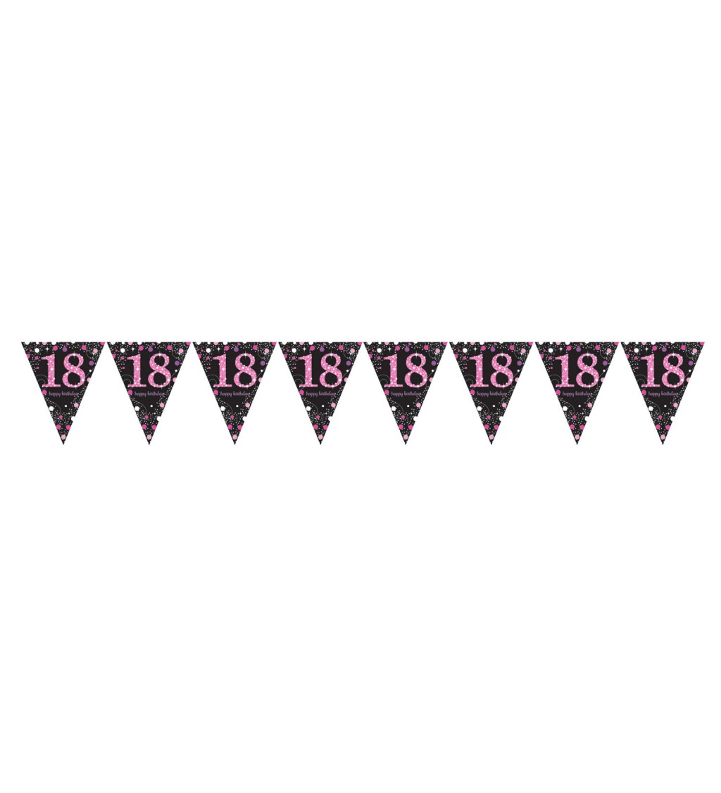 Banner trojuholníky 18 Luxusná oslava - ružový