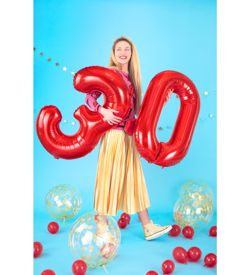 Fóliový balón s číslom ''1'', 86 cm, červený