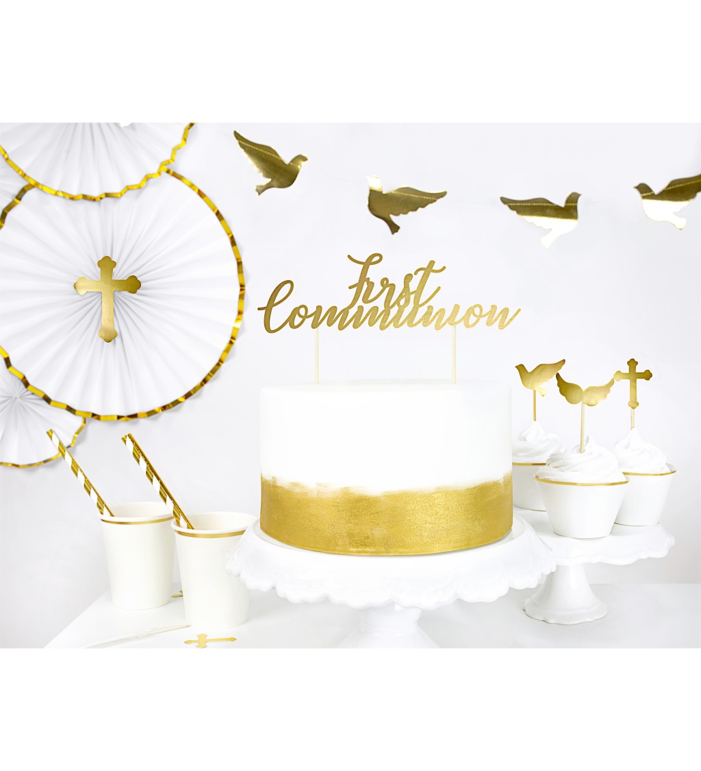Zlatý topper na tortu - Prvé sväté prijímanie
