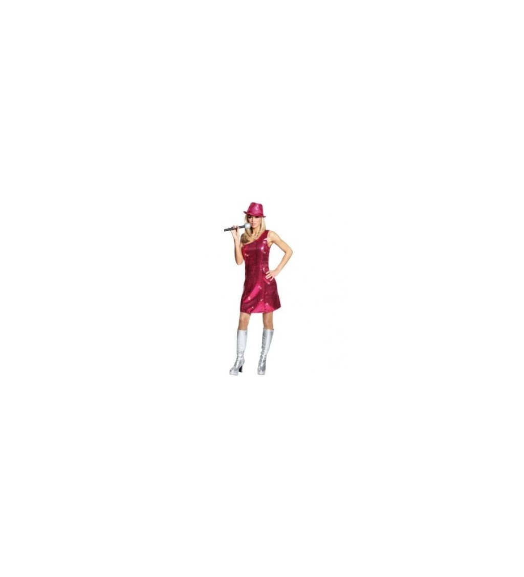 Flitrovaný elegantný klobúk - ružový