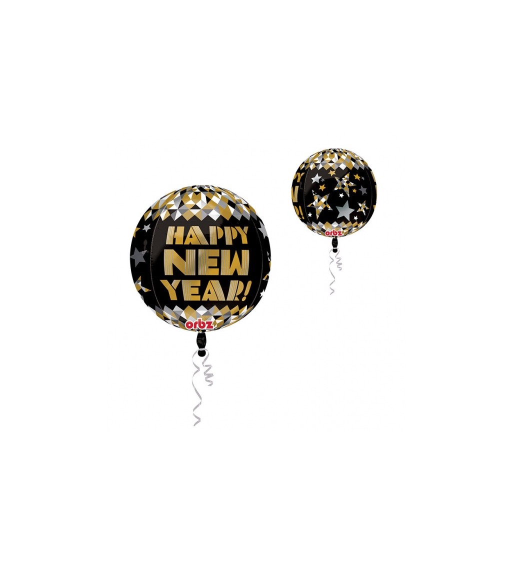 Fóliový balón - Happy New Year zlatý