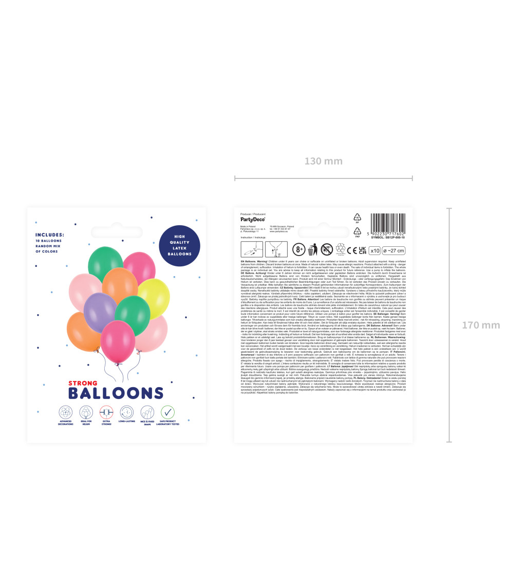 Latexové balóny - Farebný mix, pastelové