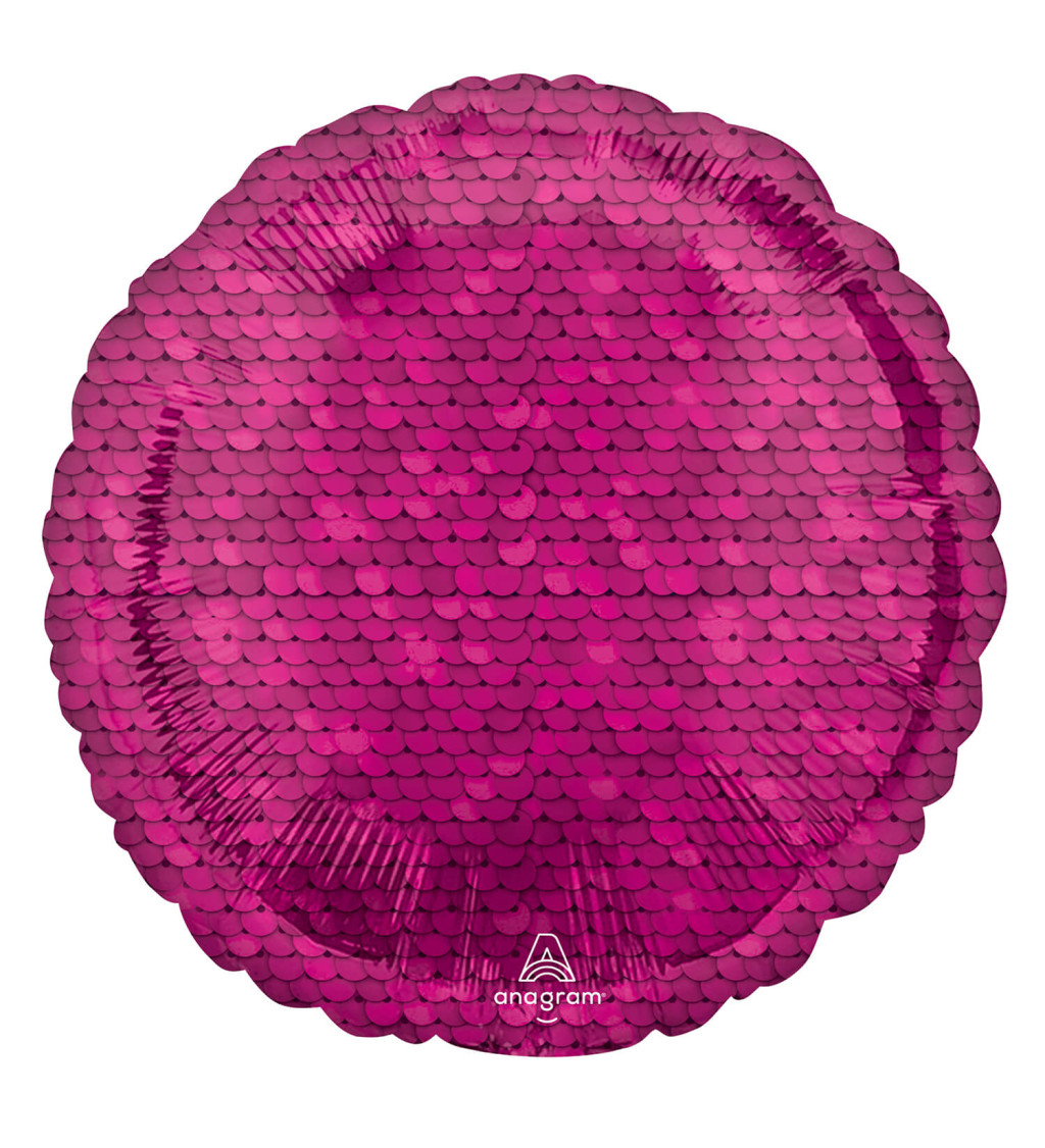 Ružový fóliový glitter balónik