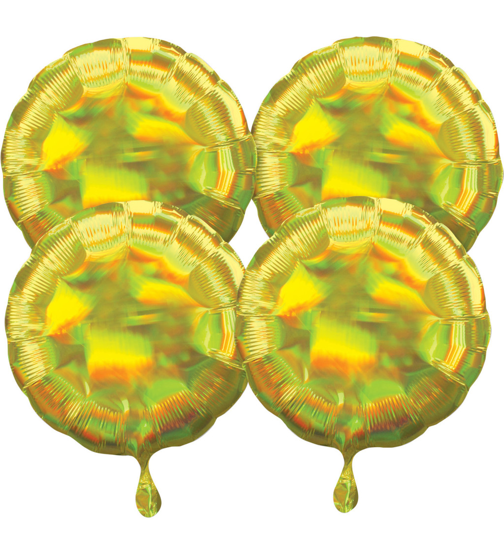 Sada dúhových žltých balónov