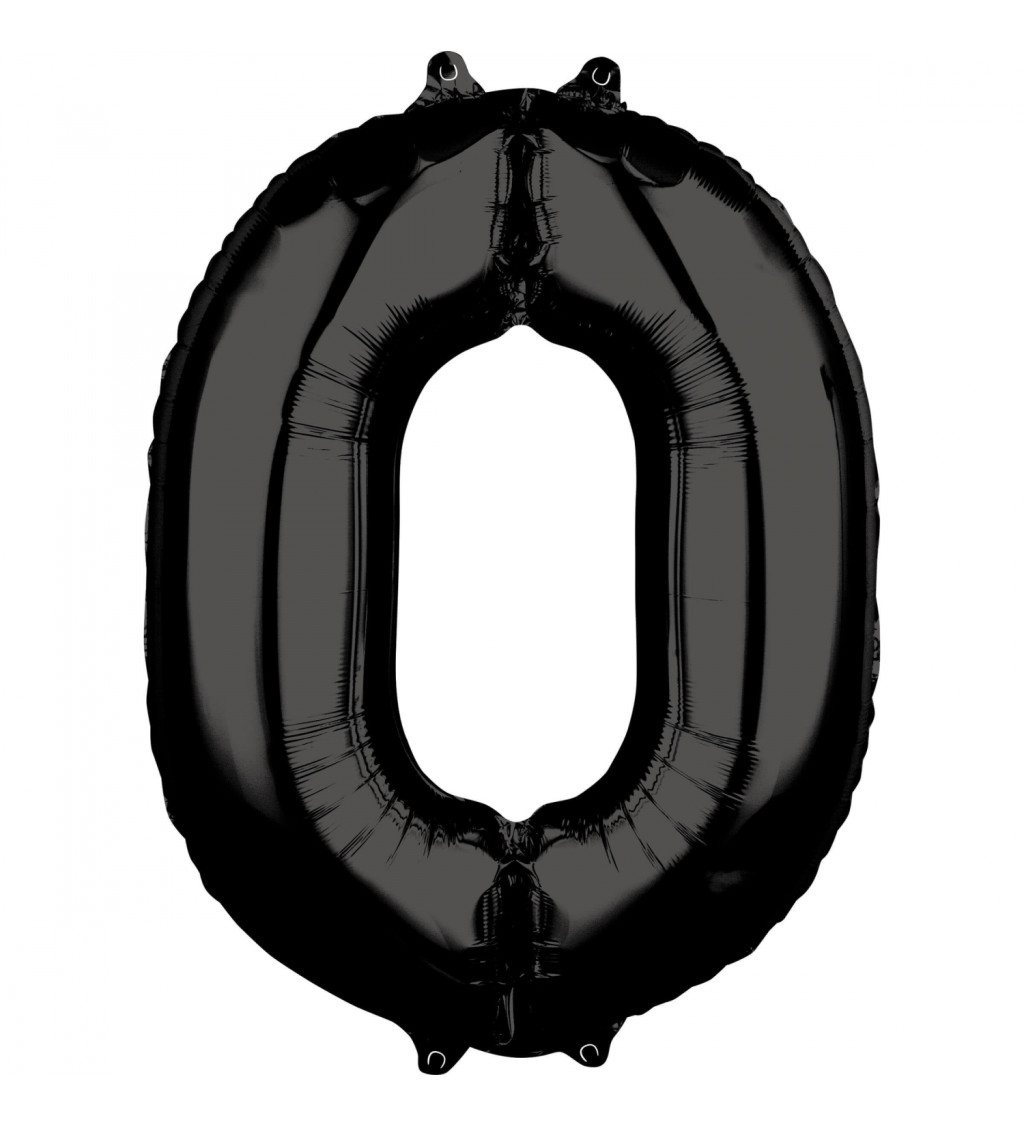 Fóliový balón "0" - Čierny, veľký