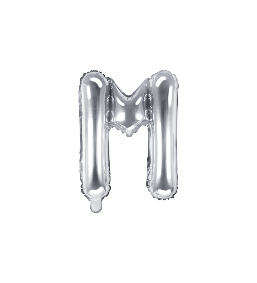 Fóliový Balón "M" - Strieborná