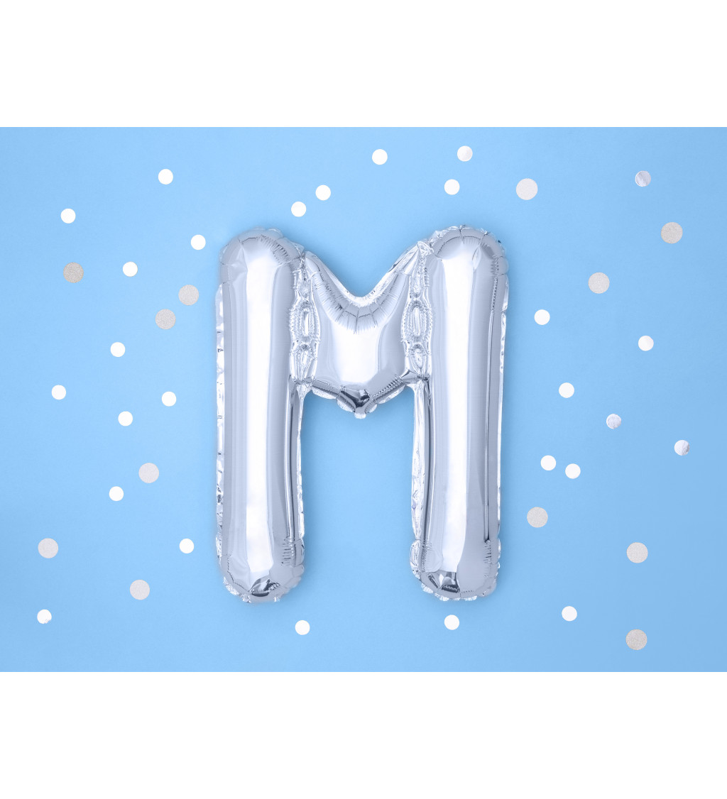 Fóliový Balón "M" - Strieborná