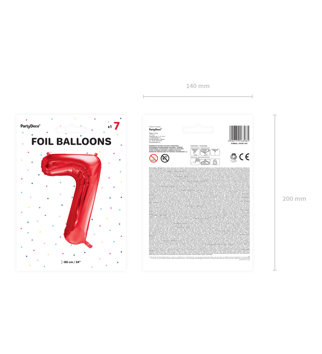 Fóliový červený balón 7