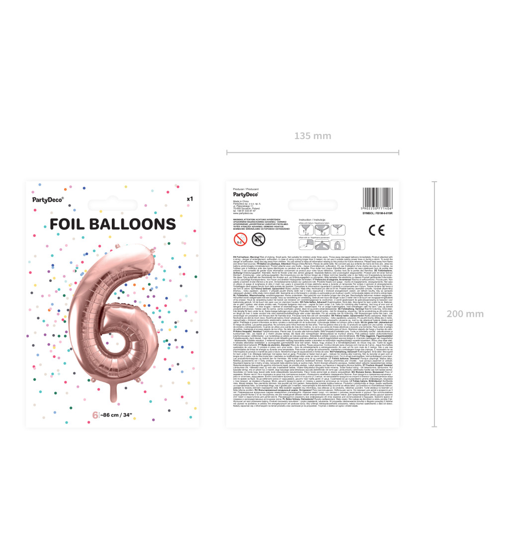 Fóliový balónik 6 - rosegold