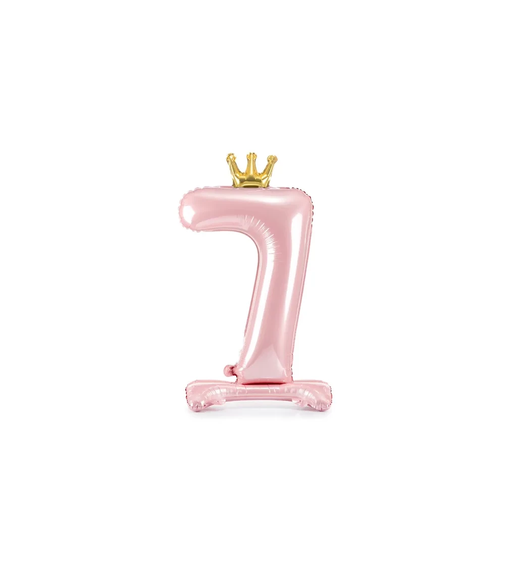 Fóliový balónik "Stojacie číslo 7", ružový