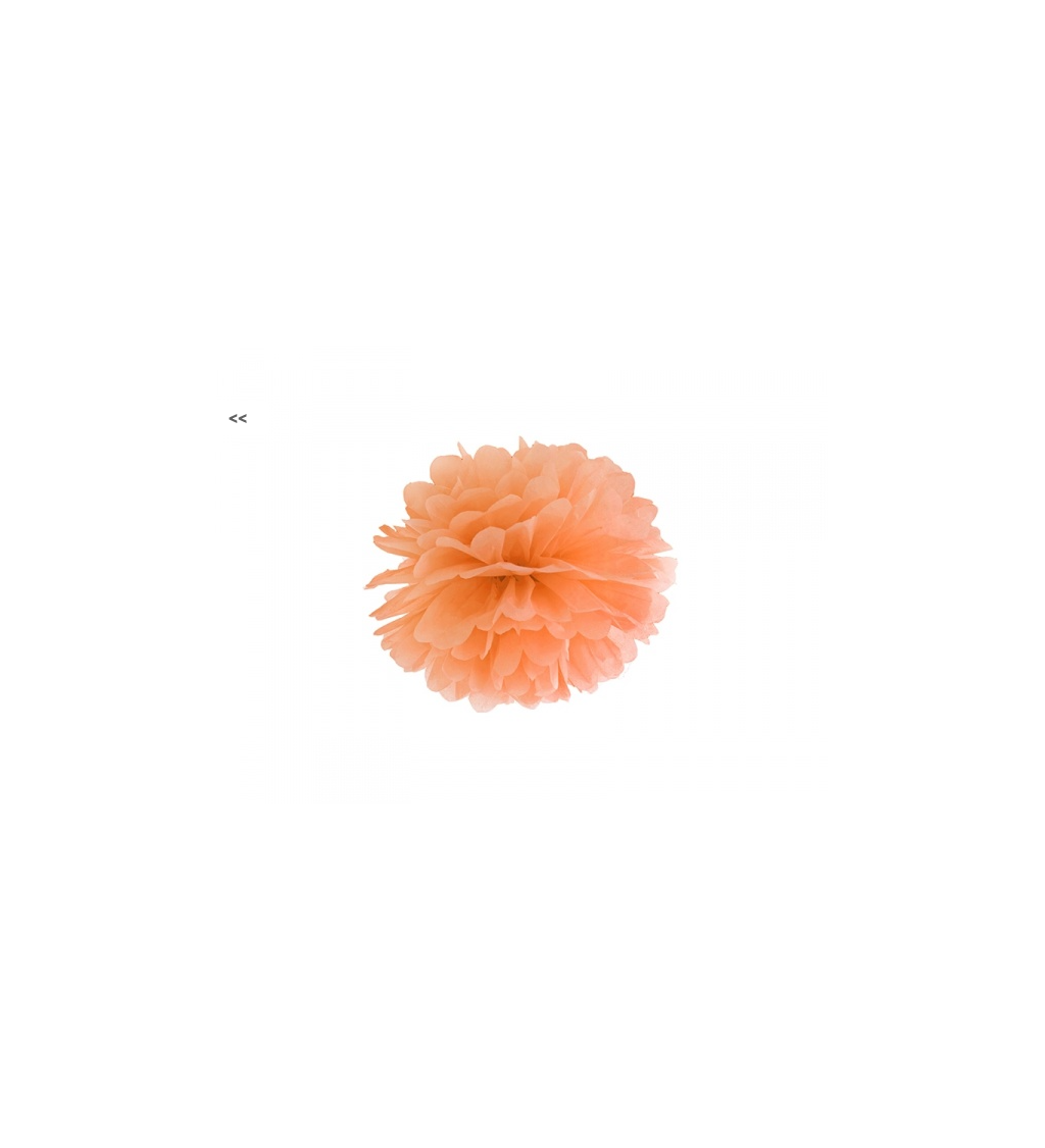 Dekorácia pom pom guľôčka - orandžová