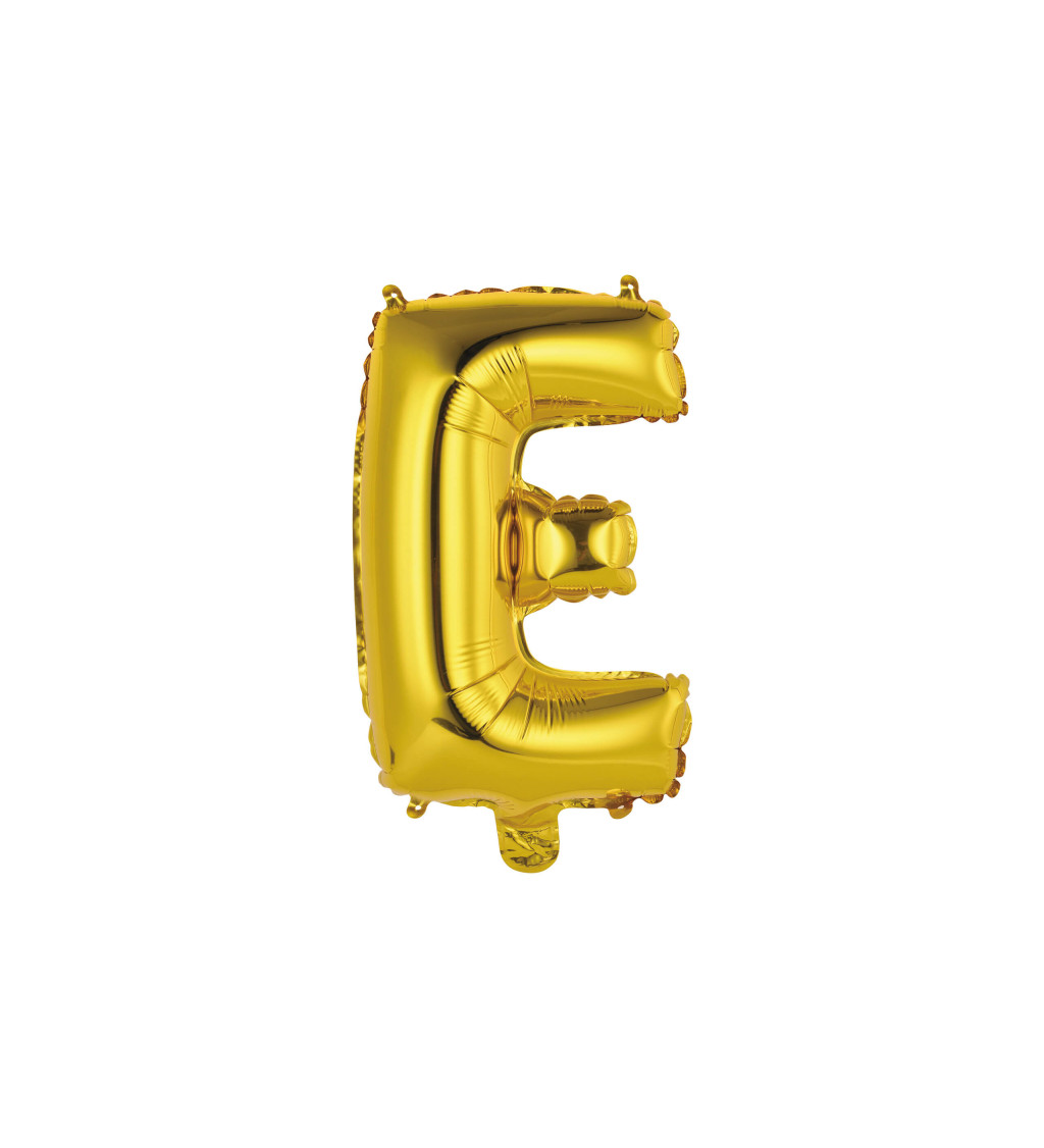 Fóliový balónik "E" - zlatý 33cm