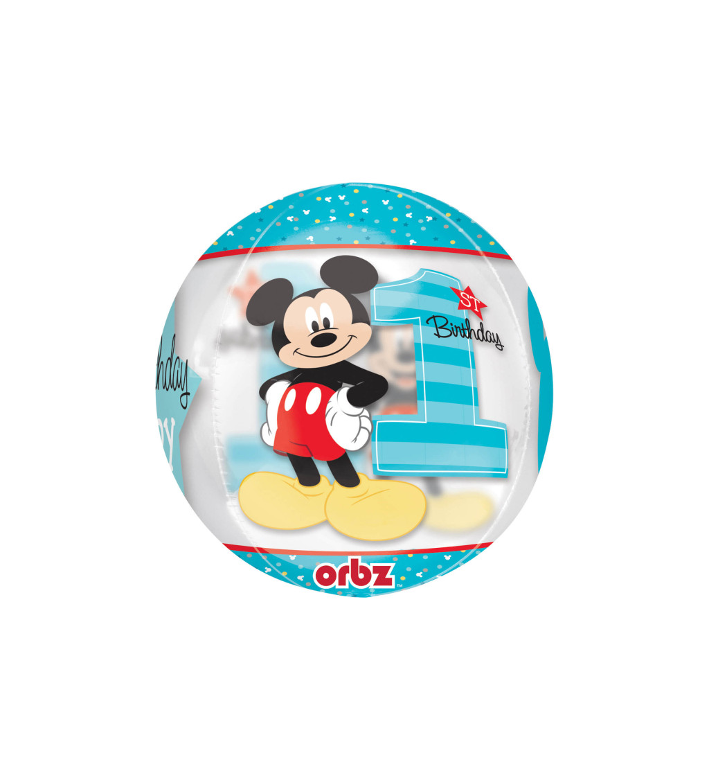 Guľatý balónik Mickey Mouse, 1. narodeniny