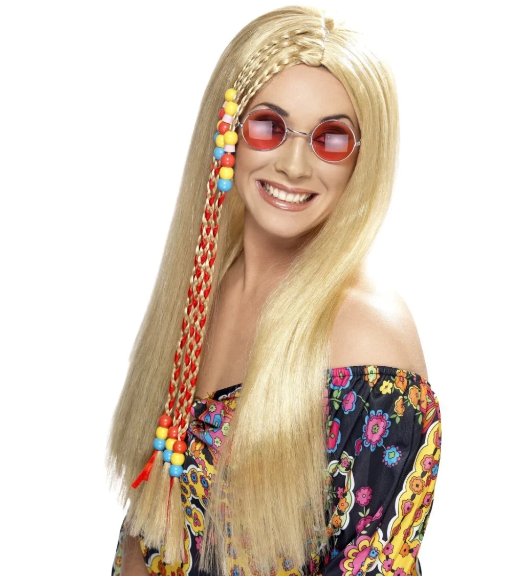 Dámska parochňa Hippie s korálkami, blond