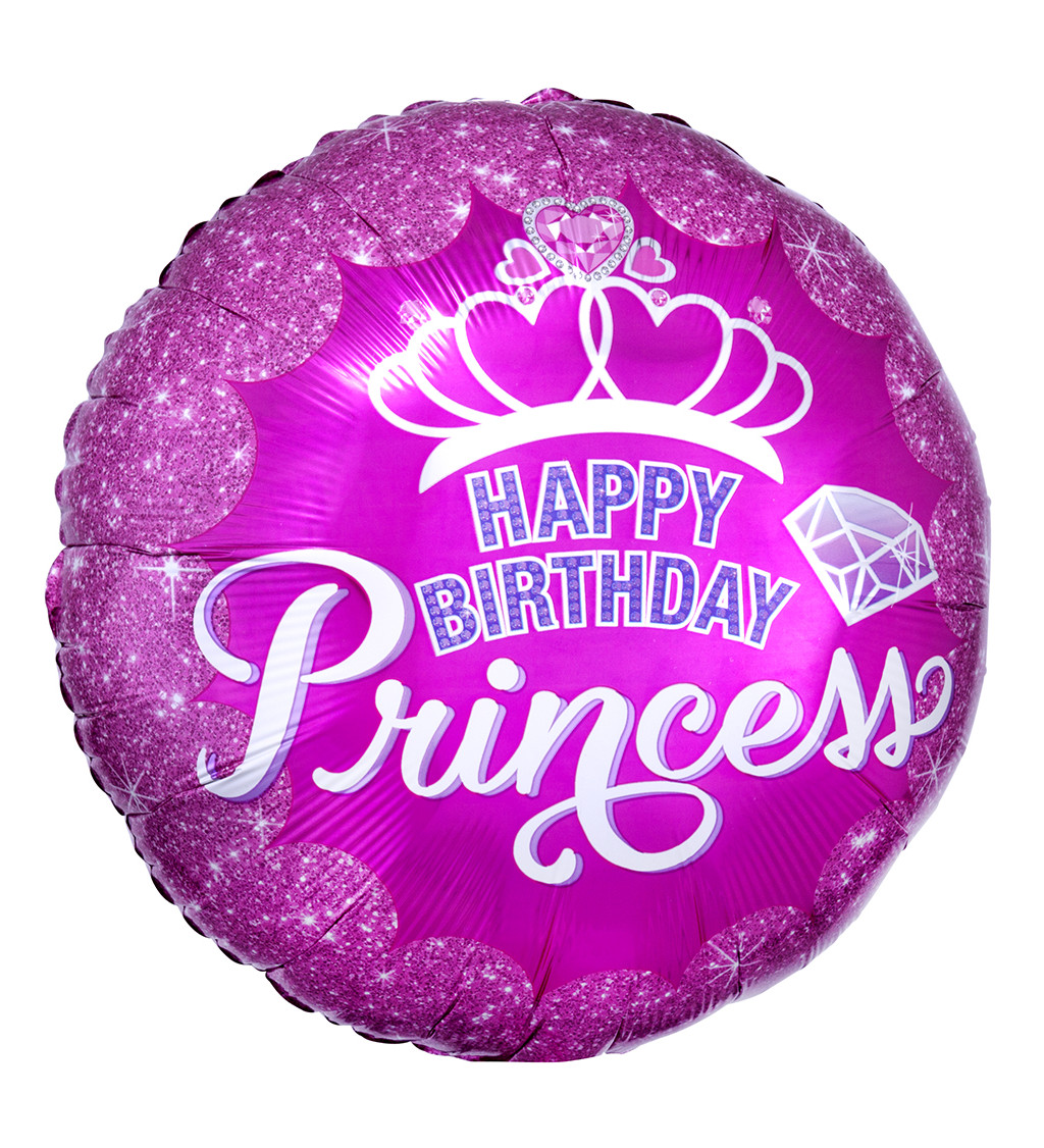Fóliový balónik Happy Birthday Princess