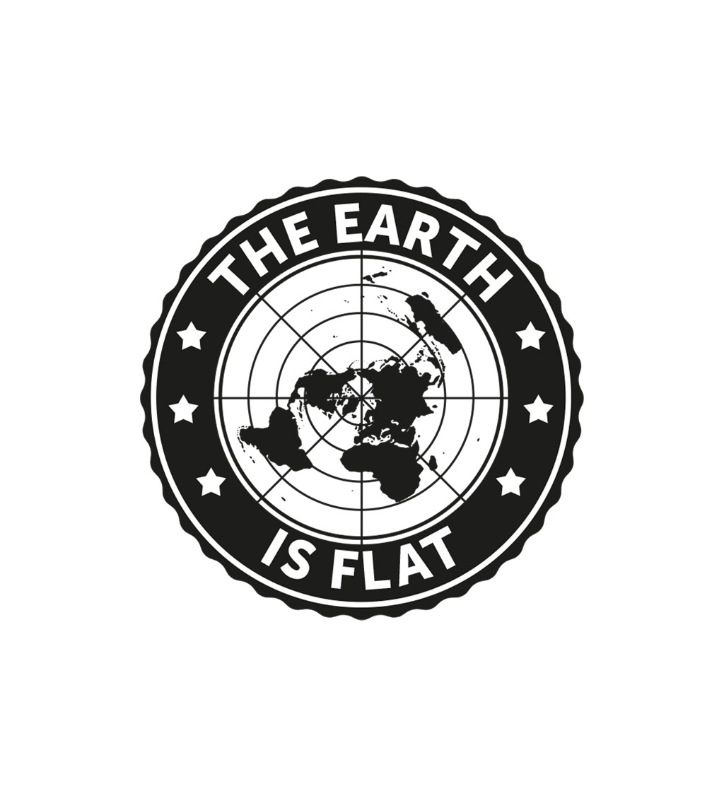 Pánske tričko biele - The earth is flat