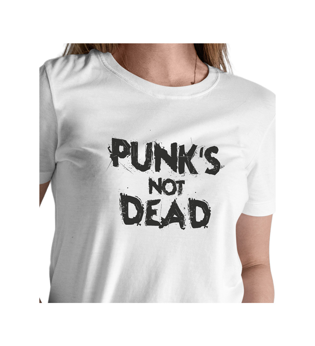 Dámske tričko biele - Punks not dead