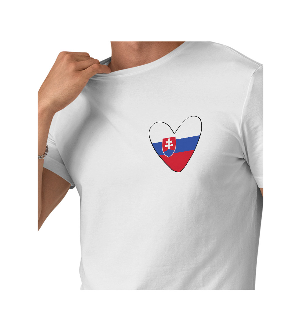 Pánske tričko biele - Srdce Slovensko