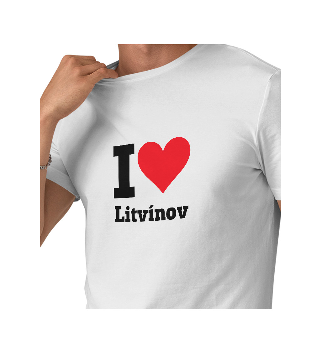 Pánske tričko biele - I love Litvínov