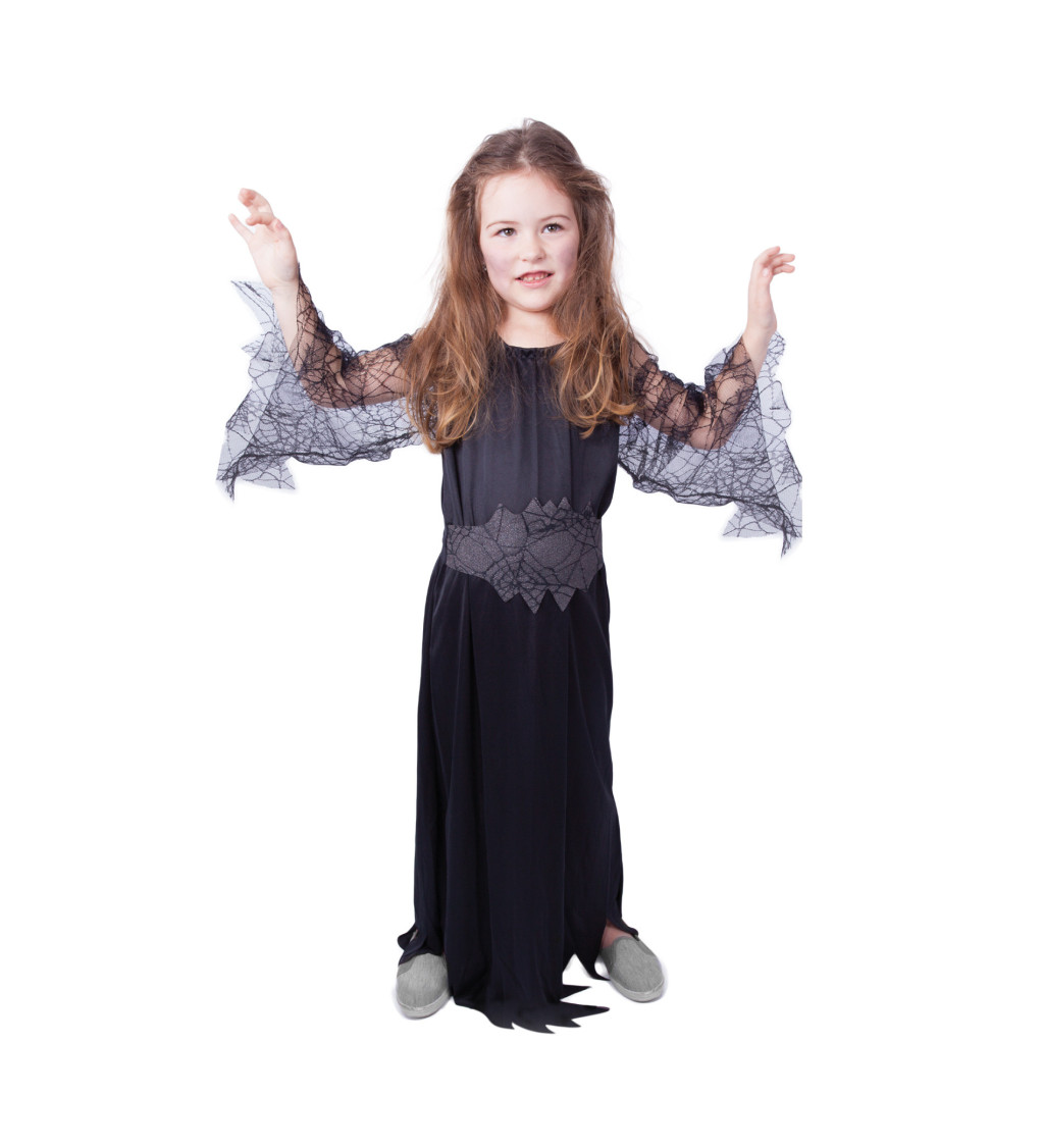Detský kostým - Čarodejnica, čiernosivá