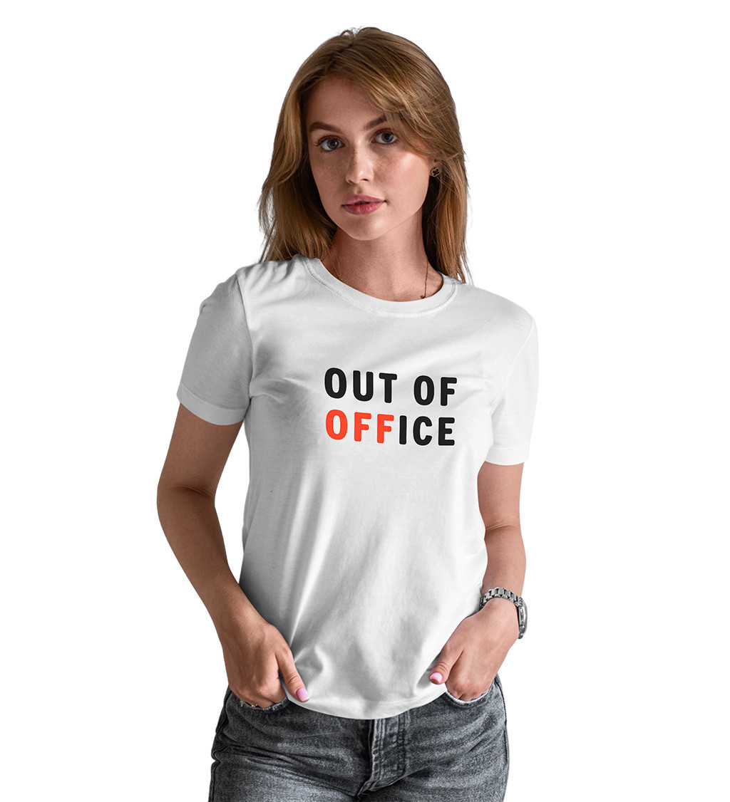 Dámske tričko biele - Out of office