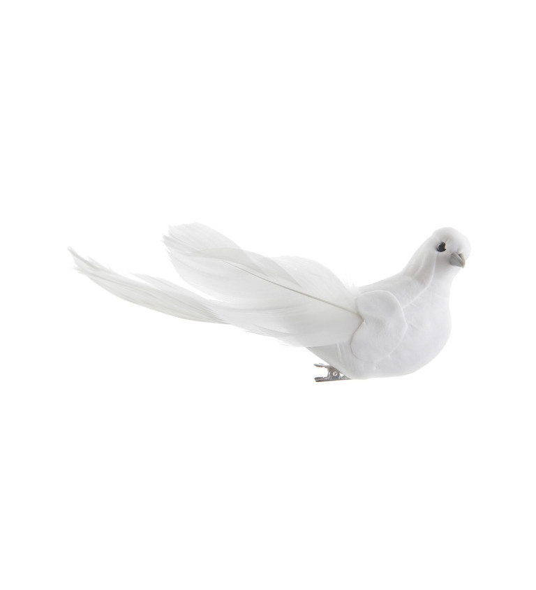 Biela holubička s klipsou