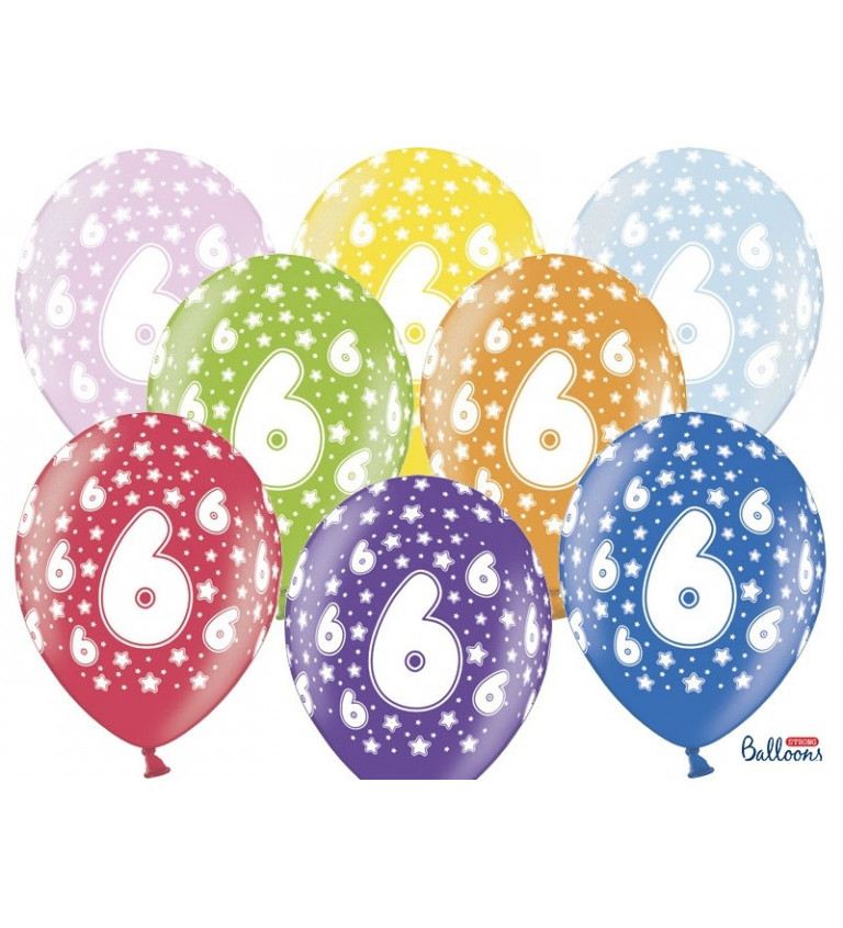 Metalický balón - Číslica "6"