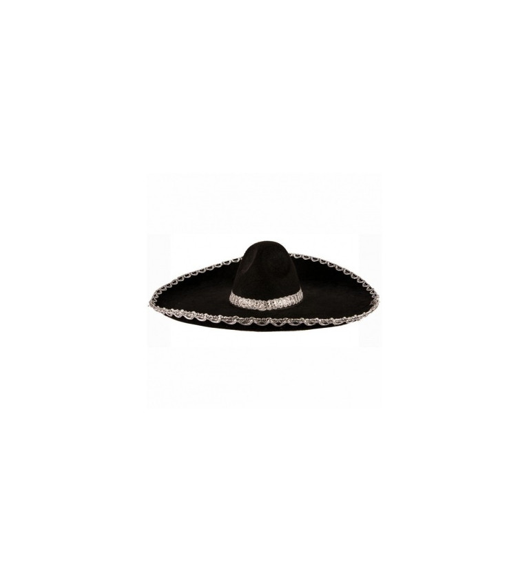 Sombrero - čierne so strieborným lemom