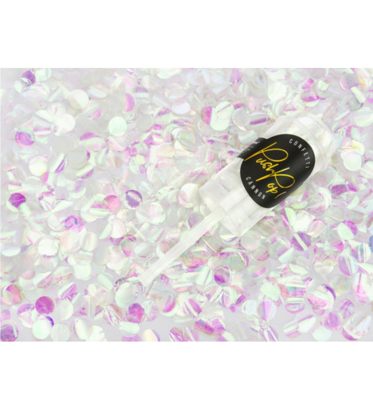 Vystreľovacie konfety Push pop - perleťové