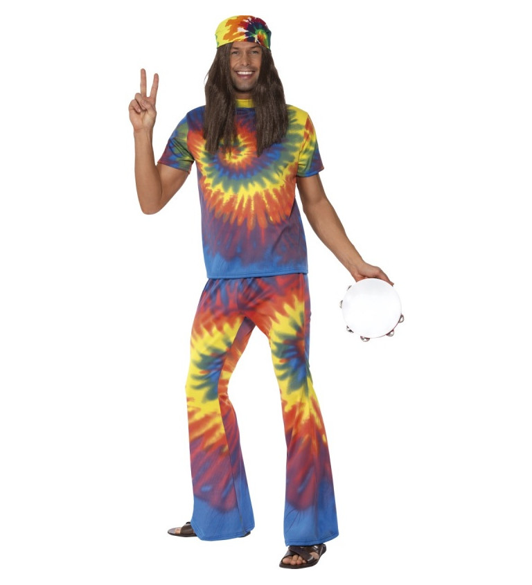 Pánsky kostým Hippie dúhový