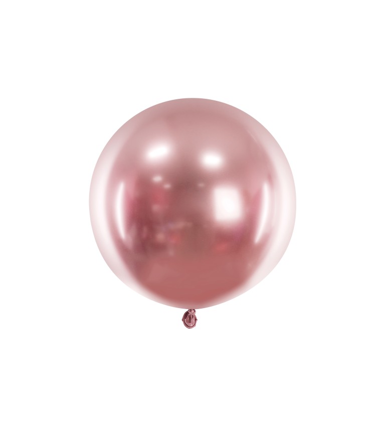 Okrúhly lesklý balón 60 cm, ružové zlato