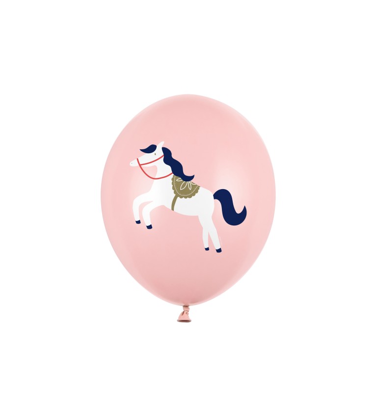 Latexový ružový balónik s koníkom