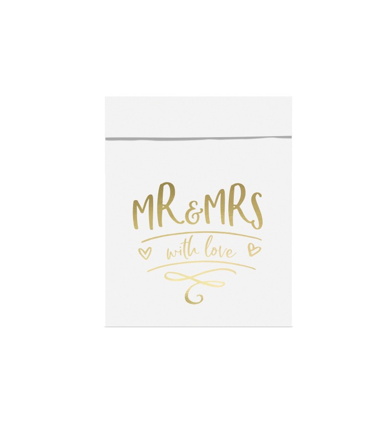 Darčekový balíček Mr & Mrs, biely - 6 ks