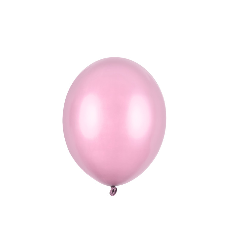 Metalické balóny - svetloružové 100 ks
