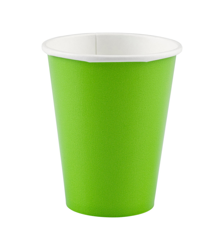 Jednofarebný pohár zelený 20 ks