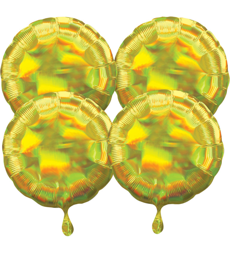 Sada dúhových žltých balónov