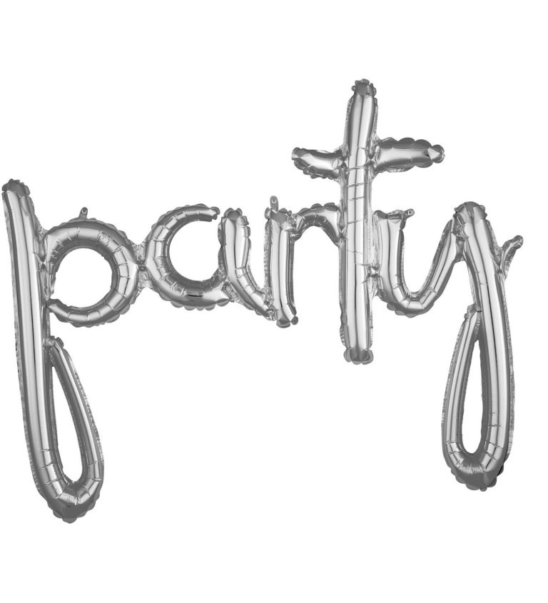 Fóliový nápis Party, strieborná