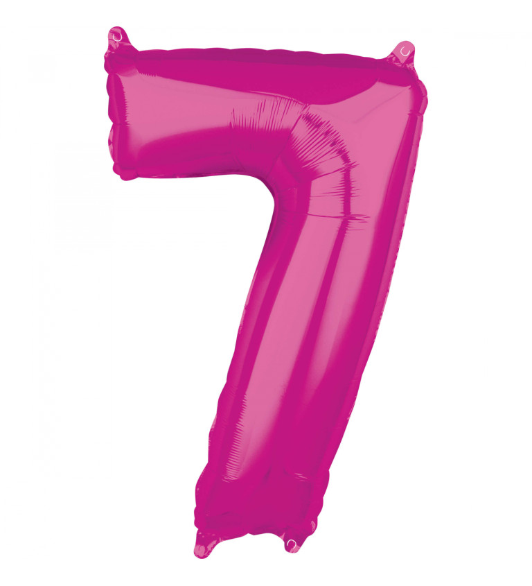 Fóliový balón "7" - Ružový