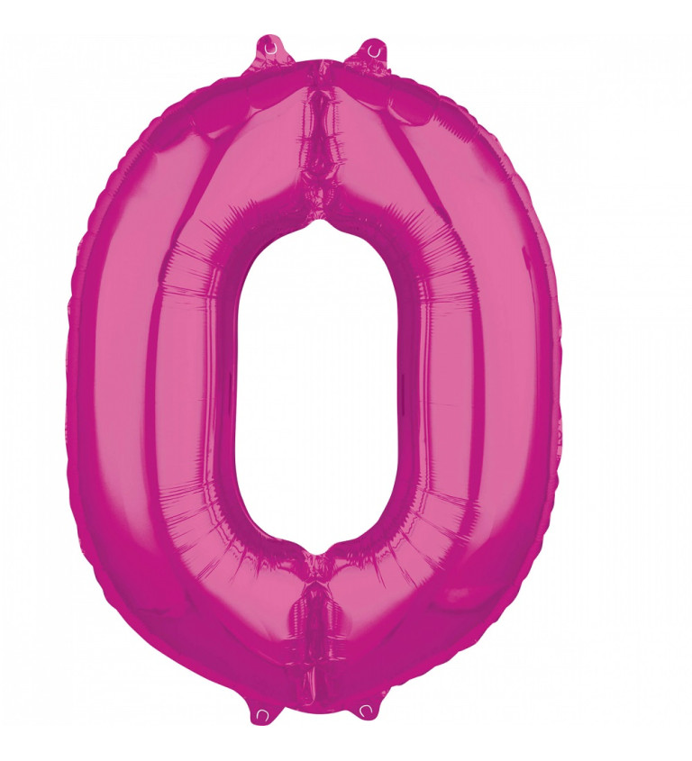 Fóliový balón "0" - Ružový