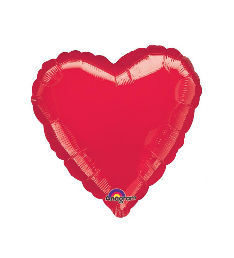 Fóliový balón - Srdce - červený