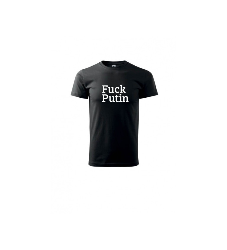 Čierne pánské tričko - Fuck Putin