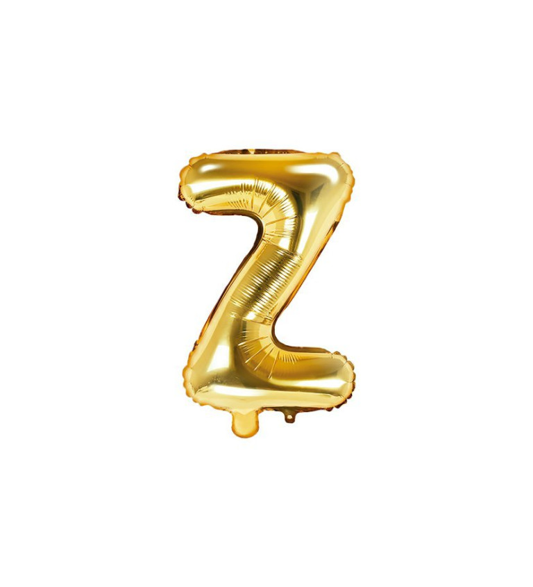 Fóliový Balón "Z" - Zlatý 35 cm